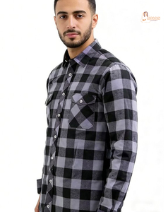 Camisas Casuales Transpirables de Algodón 100% al por Mayor, Camisas de Manga Larga con Cuello Abotonado para Hombre, Camisas Sólidas para Oficina - Product Image 1