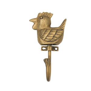 Gancho de pared de metal antiguo con forma de gallo, estilo rústico de granja, colgador de ropa con diseño de animal, gancho decorativo de metal sólido para cocina, proveedor mayorista - Product Image 1