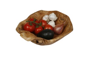 Bol en bois sculpté à la main, en bois de racine récupéré, rustique, pour salade et fruits, par HWC - Product Image 2