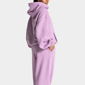 Ensemble de survêtements pour femmes avec sweat-shirts et pantalons contrastés, 2 pièces, survêtements pour femmes, jogging pour femmes, survêtement en molleton 500 g/m² - Product Image 6