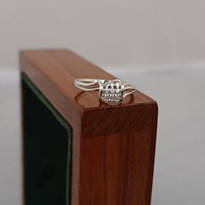 Anillo Cuadrado de Plata de Ley 925 con Diamantes, Anillo Romántico para Mujer, Regalo de Boda, Compromiso, Promesa, Uso Diario, Anillos con Piedras Preciosas - Product Image 2