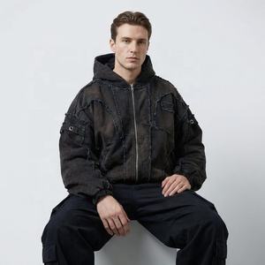 บริการ OEM คุณภาพสูง เสื้อฮู้ดดี้ผู้ชายสำหรับฤดูหนาว ระบายอากาศได้ดี ดีไซน์เท่ห์ ลุคสุดชิค ล้างสีแบบแอซิดวอช - Product Image 2