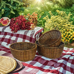 Cestas de Jacinto de Agua Tejidas a Mano, Multifuncionales, Vintage, Ecológicas, con Asa Cómoda, para Dormitorio y Sala de Estar, a Precio Económico - Product Image 3