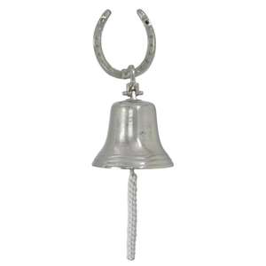 Campana de pared con forma de herradura, artesanía de metal para colgar, campanas de pared con acabado plateado, campana decorativa, suministros para eventos, decoración hecha a mano - Product Image 2