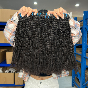 Lot de <span class=keywords><strong>Cheveux</strong></span> Humains Vierges Bruts Non Transformés Brésiliens, Cuticules Alignées, Grade 15A, Sans Nœuds, Sans Perte, <span class=keywords><strong>Bouclés</strong></span> Crépus - Product Image 4