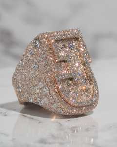 Custom J Letter Ring Baguette Lab Grown 925 Silver Iced Initial Mixed Emerald Baguette Cut Men Unisex Party Style Diamonds Test - Product Image 5