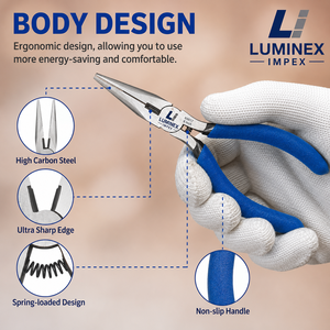 LUMINEX IMPEX LUB=113 <b>Long</b> <b>Nose</b> Stainless Steel Lightweight Jewelry Making Polishing Pliers - Product Image 5