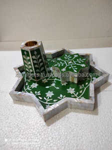 Exquisito Pearl Glow Mother of Pearl Mubkhar Set Quemador de incienso árabe hecho a mano para Ramadán Eid Mubarak y decoración del hogar - Product Image 2