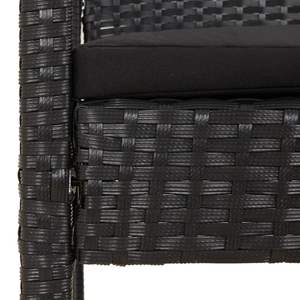 Petit banc de jardin en rotin PE noir avec structure en acier thermolaqué et assise en mousse - Product Image 6