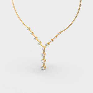 Collier en Y en moissanite avec pendentif goutte en or, chaîne tennis, bijoux de luxe étincelants, collier élégant et remarquable, cadeau pour femme - Product Image 2