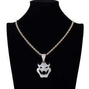 Nouveauté : Collier Hip-Hop avec Masque de Vampire, Pendentif Diamanté Bling Bling Monstre Rappeur pour Femme et Homme, Cadeau d'Halloween - Product Image 3