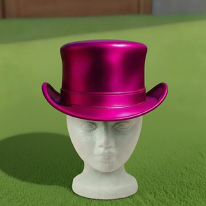 Chapeau haut de forme steampunk rose métallisé fait main de qualité supérieure, style chapeau de fabricant de chapeaux victorien, pour festival et cosplay - Product Image 3
