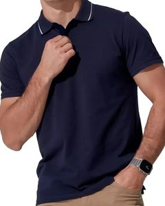 Polo de Diseño Sólido y Resistente para Hombre, Colección de Verano, Polo Básico Importado, Polo Liso en Tallas Grandes, Venta al Por Mayor - Product Image 1