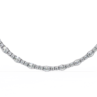 Collier tennis en or blanc 10K 14K 18K avec diamants de laboratoire ovales taille est-ou-est et pierres latérales, classique pour femme, plaqué or