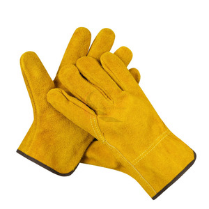 Gants de sécurité industriels robustes en cuir croûte pour hommes, pour la soudure et la découpe à chaud, avec doublure en coton confortable, prix de gros - Product Image 1