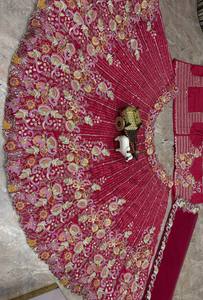 Lehenga Choli rosa de diseñador con bordados y dupatta para boda, traje tradicional indio pakistaní para mujer, lehenga choli de boda - Product Image 4