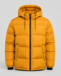 Blouson d'hiver matelassé pour homme 2023, rouge, avec logo frontal, à capuche, fermeture éclair, coupe-vent, doublé, séchage rapide, respirant, léger - Product Image 5
