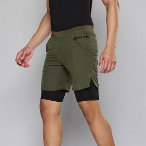 Pantalones cortos para correr 2 en 1 de secado rápido para hombre, pantalones cortos deportivos transpirables con cintura elástica - Product Image 1