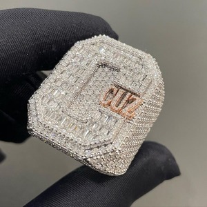 Hip Hop Championship <b>Ring</b> Mens Custom Gold <b>Ring</b> Personalized Logo Letter <b>Iced</b> Out Bling <b>Ring</b> Trendy Fashion Statement <b>Ring</b> - Product Image 1