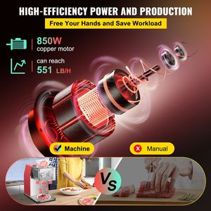Trituradora de Carne Comercial de 850W, 551 Lbs/H, Cortadora de Carne Eléctrica de Acero Inoxidable con Cuchilla de 3.5mm para Uso en Restaurantes - Product Image 4