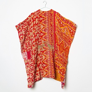 indian women kaftan dress Vintage Kantha <b>stitched</b> Cotton kaftan <b>hand</b> <b>stitched</b> assorted color designed - Product Image 3