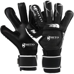 Gants de gardien de but de football professionnels avec impression en silicone sur la paume avant, contact en Lycra et sangle élastique – Meilleures ventes - Product Image 1
