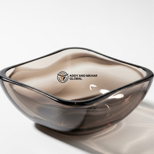 ชามเสิร์ฟตกแต่งสีน้ำตาลสุดหรู – ชามผลไม้และสลัดทรงโค้งทันสมัยสำหรับโต๊ะอาหาร ห้องครัว และบ้านสไตล์ร่วมสมัย - Product Image 2