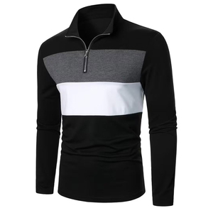 Men’s Fitted <b>Long</b> <b>Sleeve</b> Gym Shirt Quarter Zip Running <b>Training</b> Sports <b>Top</b> - Product Image 3