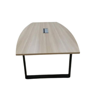 Mesa de Conferencia Rectangular Minimalista con Chapa de Madera y Patas Metálicas para 10 Personas, Muebles de Oficina de Uso Comercial, Diseño Estable - Product Image 4