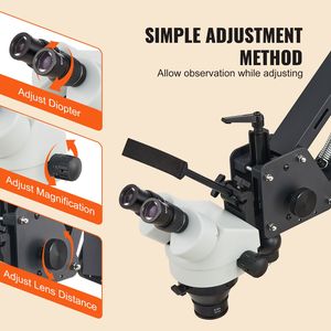 Microscopio per Gioielli con Ingrandimento 7X-45X, Oculare 10X, Supporto a Molla Multidirezionale per Micro Gioielli Incastonati - Product Image 6