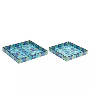 Plateau de service personnalisable en os incrusté, bois et résine, décoratif, compatible lave-vaisselle et micro-ondes, pour la restauration, Star Crafts India - Product Image 2