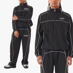 Conjunto de Chaqueta y Pantalones Cortavientos de Nailon para Hombre, Traje Cortavientos Ligero de Nailon, Ropa Deportiva Urbana con Ribete Reflectante - Product Image 4