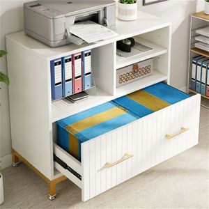 Multifunctional Adjustable File Cabinet <b>Printer</b> <b>Stand</b> with Drawers and Open Storage - Product Image 4