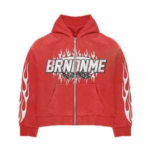 New Fashion Vintage Acid Washed Oversize Custom Screen Print Cotton Terry Mens Hoodies Sweatshirt Sets - Product Image 2