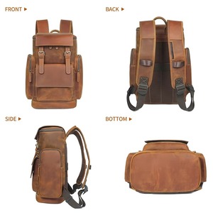 Signature Vintage Leather <b>Backpack</b> <b>Waterproof</b> Anti-Theft Laptop Rucksack Genuine Leather Craft LBP-0433 - Product Image 4