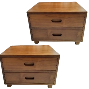 Modern <b>Outdoor</b> <b>Dining</b> <b>Table</b> 50x40x45cm with 2 Drawers Solid Teak Wood Durable & UV-Resistant for Hotel & School Use - Product Image 4