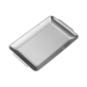 Assiette de service rectangulaire en métal, finition martelée polie, style glamour, vaisselle et assiettes faites à la main - Product Image 2