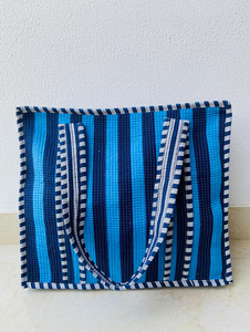 Bolso Tote Acolchado de Algodón, Bolso de Compras Hecho a Mano en India con Cierre de Cremallera para Mujer, para la Playa y Uso Diario - Product Image 6