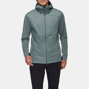 OEM Men's Hooded Fleece Softshell Jacket Windproof Casual Outdoor <b>Coats</b> Solid Color Zipper Closure Water Resistant Jacket - Product Image 1