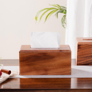 Caja de pañuelos de madera de nogal premium para restaurante, oficina, hotel, para almacenamiento de papel - Product Image 1