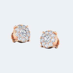 ชุดต่างหูง่ามทรงมนประดับเพชรทรงกลม1.60สวยงาม - Product Image 3