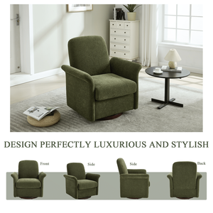 Moderna sedia girevole accento con Base in legno sedia a botte Design per la lettura della camera da letto soggiorno in attesa - Product Image 3