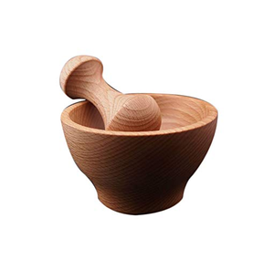 Mortero y pilón de madera natural, utensilio de cocina perfecto para moler, mortero y pilón de acacia hechos a mano, venta al por mayor - Product Image 1