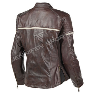Women Rebel Track Riding Perforated Cowhide Kangaroo Motorbike Leather Racing Jacket Chaqueta CE <b>Protectors</b> All Sizes & Colors - Product Image 2