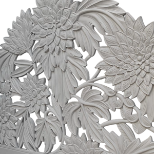 Cabecero de Cama King Size de Madera Tallada a Mano Smart Art, Ajustable, con Diseño de Girasol de Media Luna, en Madera de Ingeniería con Acabado Gris Lavado - Product Image 5