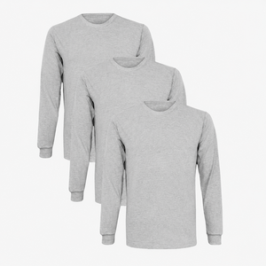 Camisetas Formales de Algodón para Hombre, Manga Larga, Cuello Redondo, Corte Regular, con Diseño de Patrón y Logotipo Frontal, 300 Gramos - Product Image 6