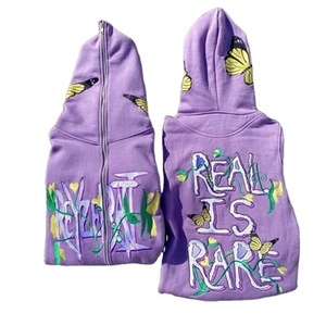 Vente en gros : Sweat à capuche épais pour homme, sans cordon de serrage, entièrement zippé, avec patchwork, broderie et blocs de couleurs, modèle essentiel personnalisable, design sur mesure - Product Image 1