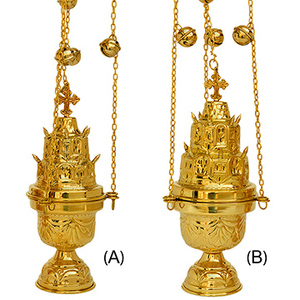 High Polish Brass Church Censer with Bells | Orthodox Incense Burner - DOUBLE VEE EXPORTS - Product Image 1