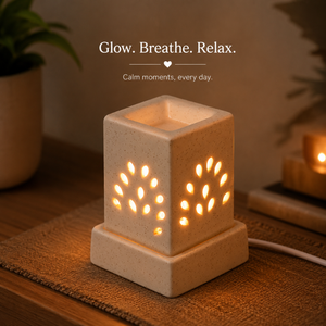 Factory Price Electric Air Aroma <b>Diffuser</b> <b>Ceramic</b> Handcrafted Essential Oil Burner | Tabletop Aromatherapy Home Spa Decor Lamp - Product Image 4