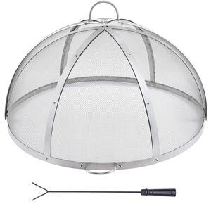 Copertura Moderna per Braciere da Esterno, Diametro 30 Pollici, Accessori Facili da Aprire, Coperchio in Acciaio Inox, Schermo Antifiamma - Product Image 1